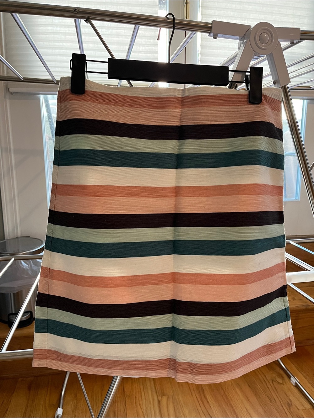 LOFT Striped A-Line Mini Skirt